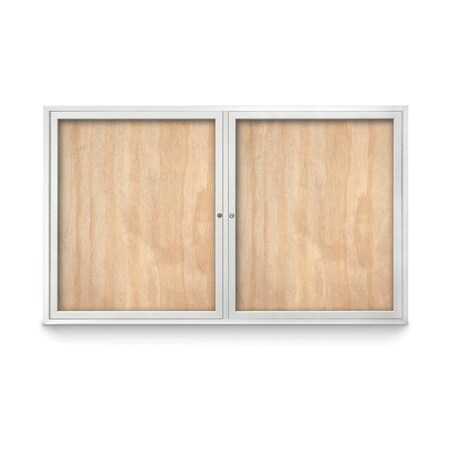 United Visual Products Slim Enclosed Corkboard, 11"x13-1/2", White Alum Frame/Cloud UVEB1113-WHITE-CLOUD